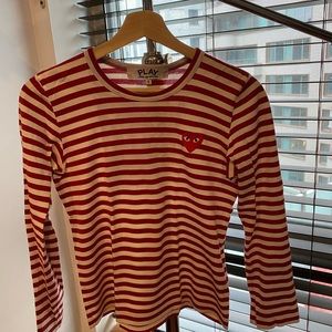 CDG PLAY red stripe long sleeve women’s medium